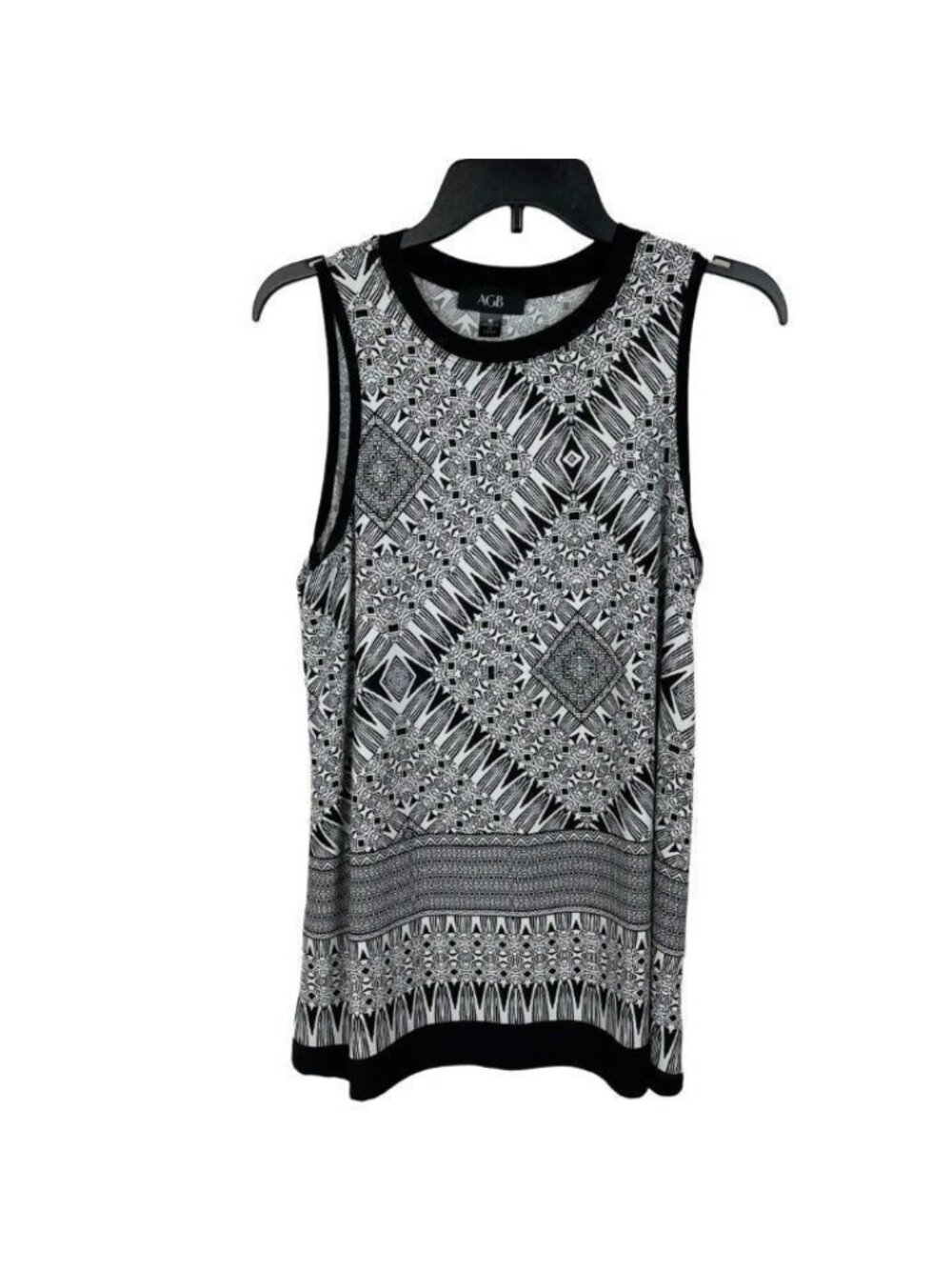 AGB Women Sleeveless With Geometric Print Tank Top Blouse Size M